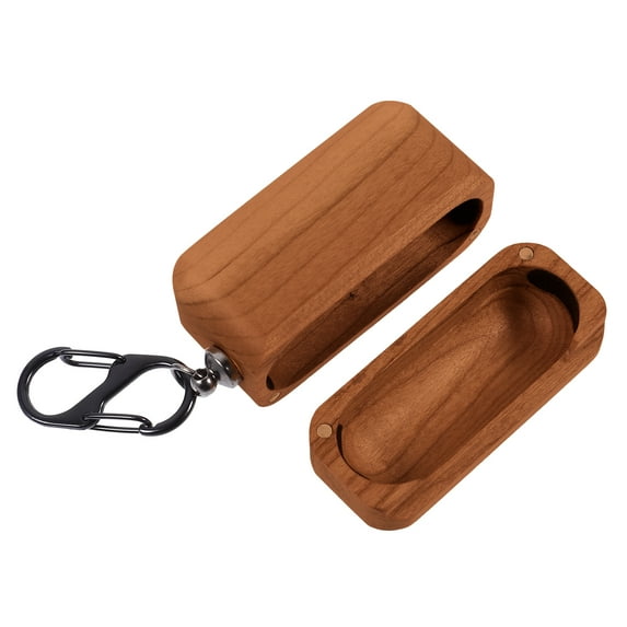 RENACLIPY Brown Wooden Earphone Case with Charging Port, Protective Cover for Cordless Earbuds, Easy to Use