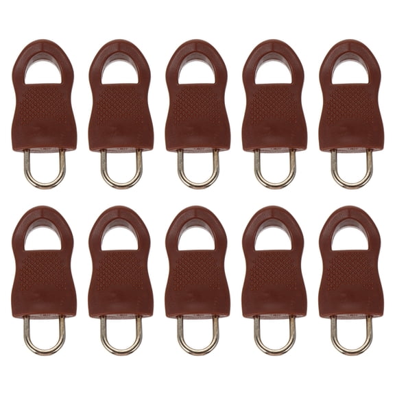 SOPOTUTU Removable Zipper Pulls Zipper Pull Tab Brown Plastic 10Pack for DIY Crafts
