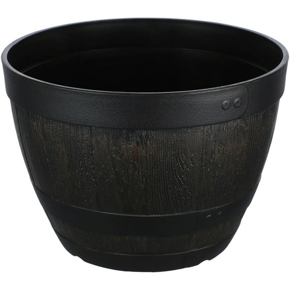 Zehuanyu Imitation Wooden Barrel Pot Large Capacity Vintage Plastic Planter for Garden