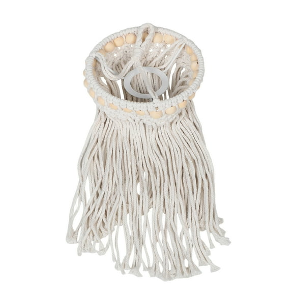 Zehuanyu Macrame Boho Light Shade Handwoven Pendant Lamp Cover Chic Macrame Hanging Lamp Shade with Boho Tassels Ceiling Light Shade