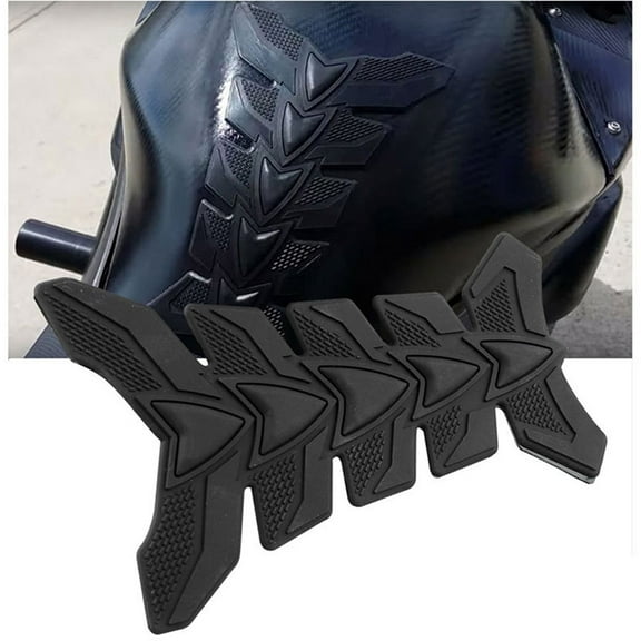 Zehuanyu Motorcycle Gas Tank Protector Sticker Universal Fish Bone Shape Tank Pad Decal (Black)