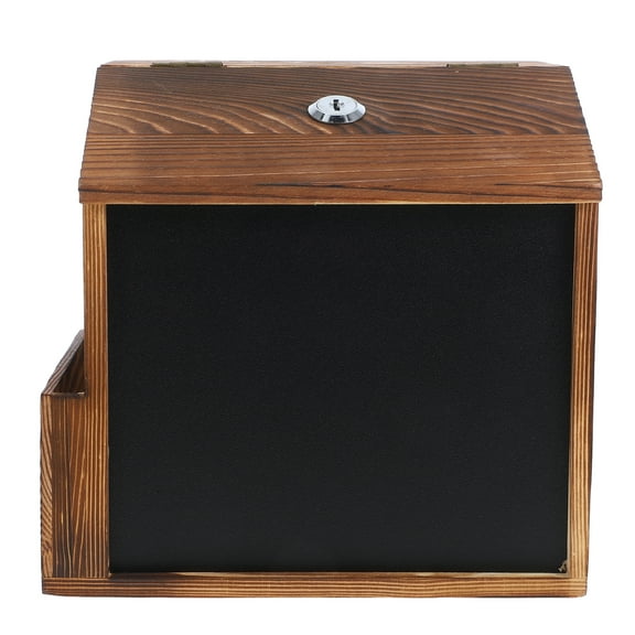Hytrove Mailbox Wall Mountable Wood Comment Box Dark Brown 1Pcs