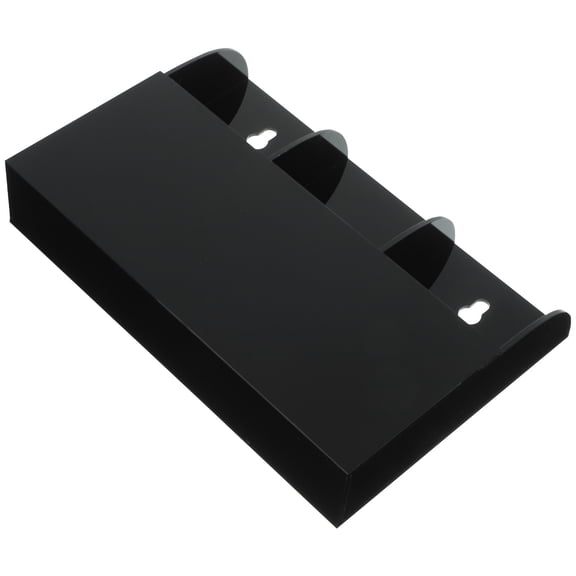 RENACLIPY Wall Mounted Acrylic Organizer Box for Remote Controls and Phones, 3 Compartments, Black, 7.8 x 4.9 Inches