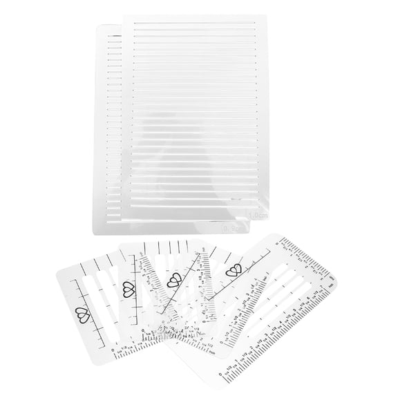 YOSADIER 1Set Multi Functional White Drawing Stencil Template Ruler for Cards and Letters