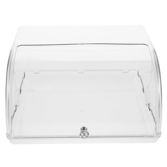 Transparent Plastic Bread Box for Kitchen Countertop with Rolltop Lid for Freshness and Easy Access 7.5 x 4.3 x 12.8 inches