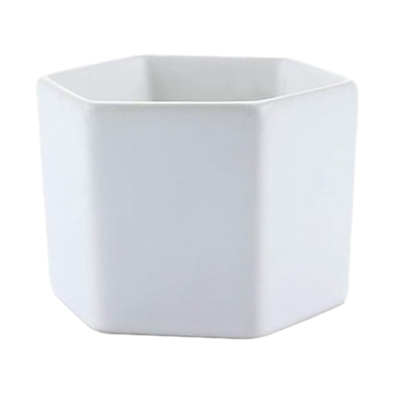 Zehuanyu Simple Mini White Plant Pot Square Bowl Thumb Basin Desktop Computer Table Potted Small Hexagon Ornament