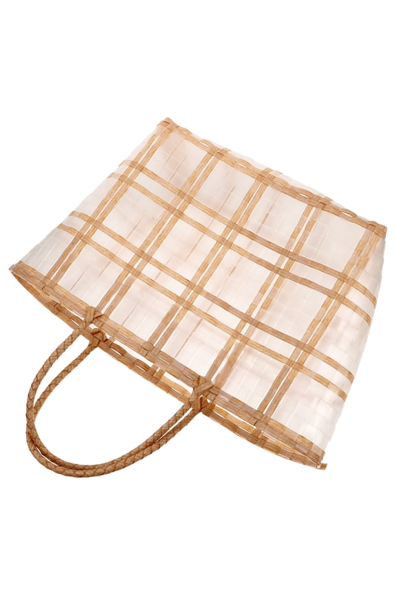 Straw Handbag Clear Shoulder Rattan Beach Handbags Miss Transparent