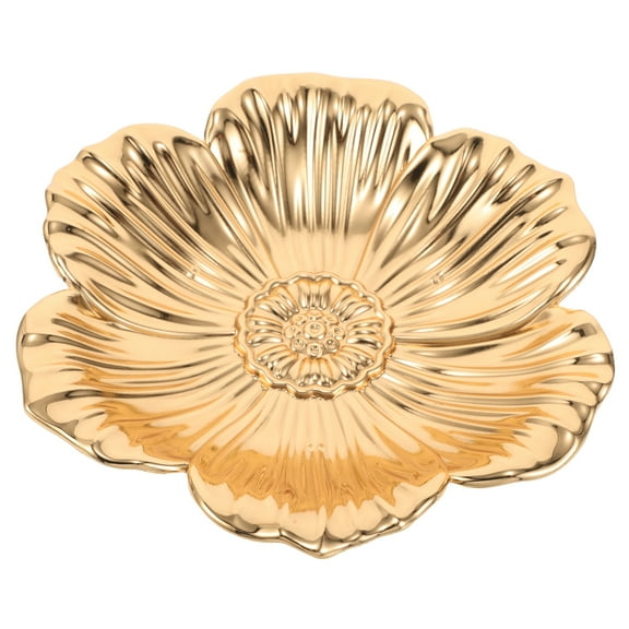 RENACLIPY Decorative Golden Metal Tray for Tea Parties and Jewelry Storage - and Stylish
