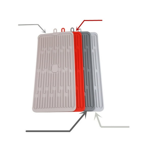 Zehuanyu  Tableware Drying Mat Silicone Drain Pad Dish Rack Racks with Board Dark Grey