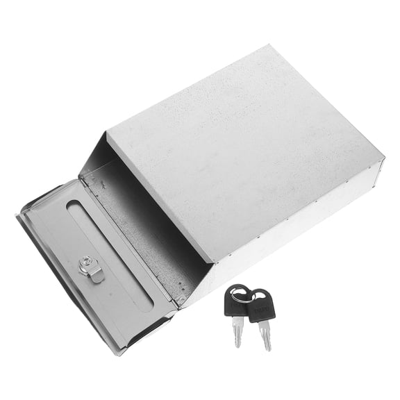 Hytrove Wall Mount Mailbox with Lock Plated Silver Outdoor Suggestion Box for Business School and Community