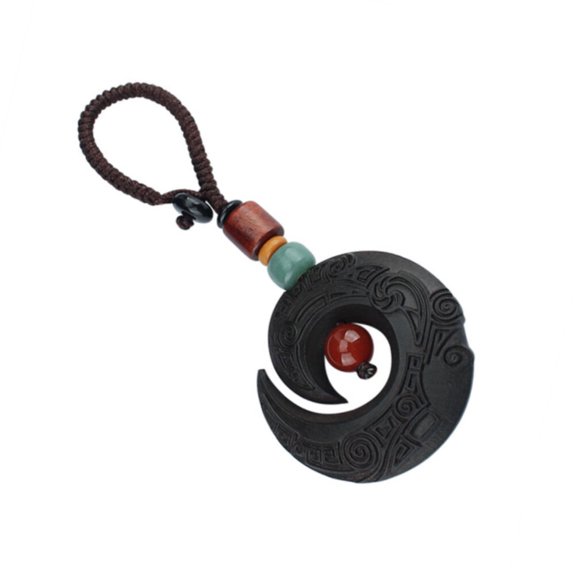 HEMOTON Black Highgrade Synthetic Key Ring Durable Compact for Daily Use Decor Elegant Design 3.54 inches