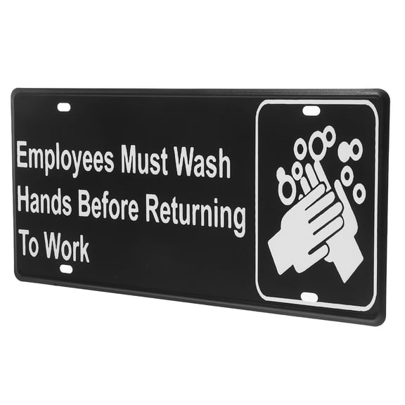 Employees Must Wash Hands Sign for Restaurant, Bar, Business - Reminder, 1 Set