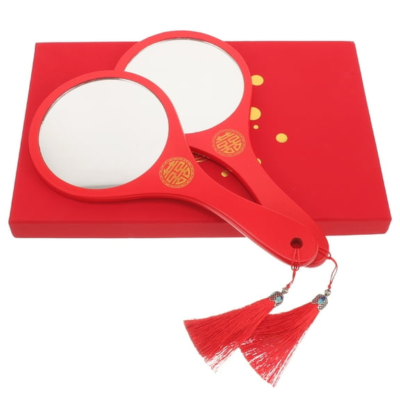 Zehuanyu  Wedding Makeup Mirror Trifold Travel Vanity Bride Bridesmaid Red