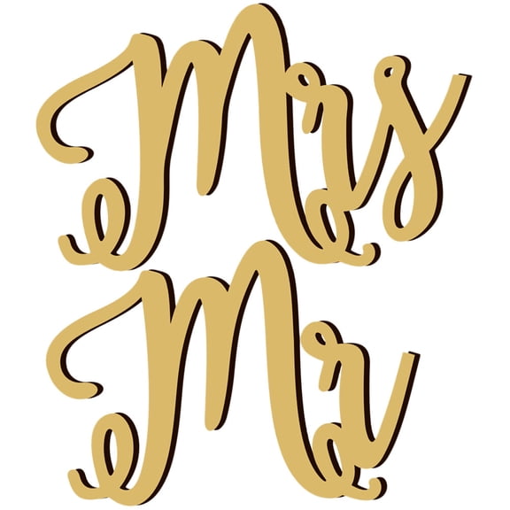 RENACLIPY 1Set Mrs and Mrs Wood Sign Wedding Hanging Decoration Rustic Wooden Chair Ornament