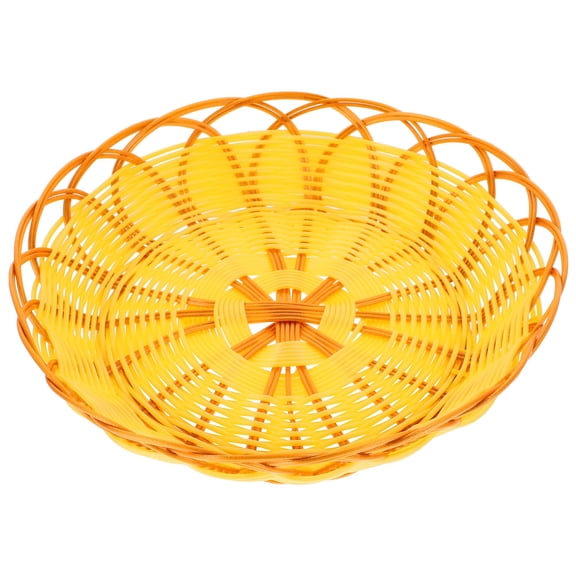 SOPOTUTU Khaki Simulation Rattan Food Storage Basket for Home Kitchen Organization 1 Pc and Stylish