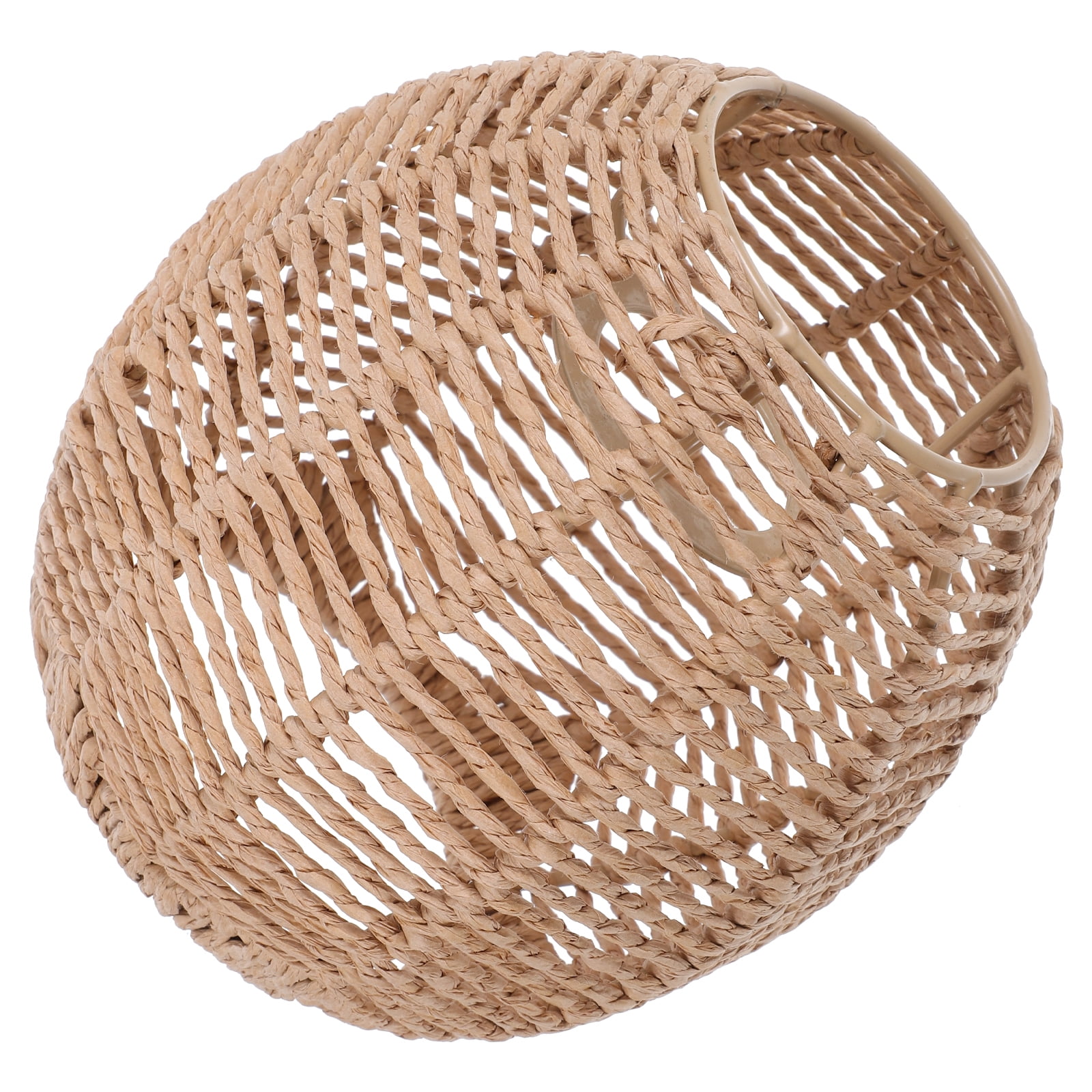 Woven Rattan Pendant Lamp Shade - Vintage Hand-Woven Natural Rattan Light Cover For Ceiling, Table, Or Floor Lamps (Boho Style)