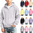 thumbnail image 1 of Zeijnsda Boys Sweatshirts Zip-Up Solid Color Hoodies Coats Kids Long Sleeves Hooded Sweatshirts with Pockets Size 4-15 Years, 1 of 9