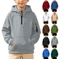 thumbnail image 1 of Zeijnsda Kids Boys Hoodies Fashion Sporty Long Sleeves Sweatshirts Children Youth Leisure Everyday Wear Hooded Tops for 4-15 Years, 1 of 9