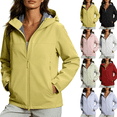 thumbnail image 1 of Zeijnsda Outdoor Jackets for Women Solid Color Hooded Outerwear Fashion Versatile Hiking Coat with Zipper Pockets for Autumn Winter Outdoor Activities, 1 of 9