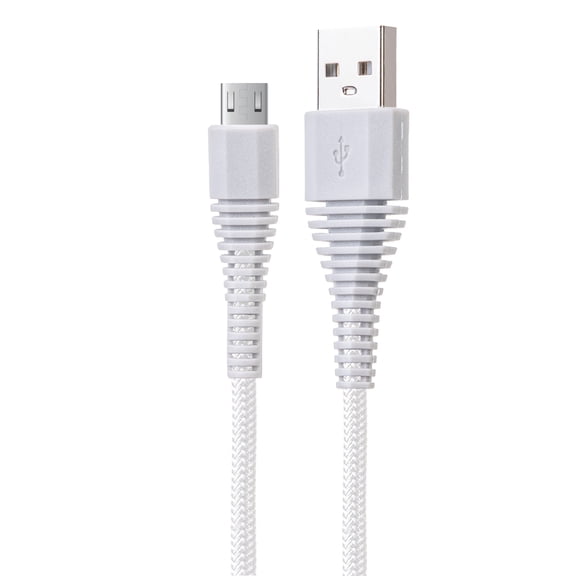 Zeikos BLT25 Built Tough 6 ft. Micro USB Cable with Compatible Various Android Devices - White
