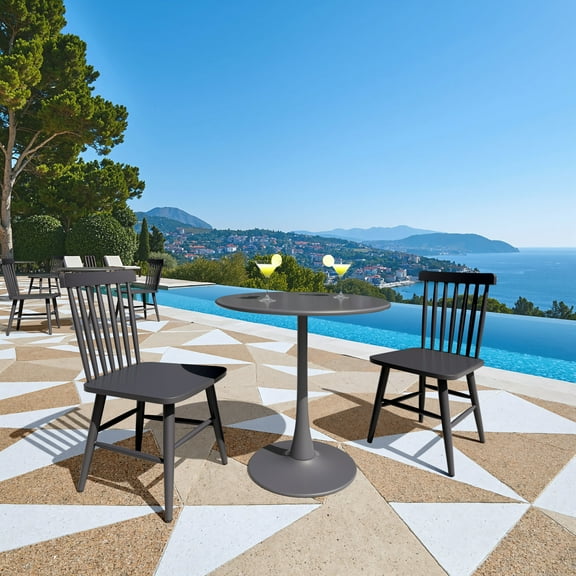 Zeilen Dining Chair Black Dining Chair, Modern Style, Weather resistant powder coated aluminum frame, Aluminum, Outdoor Dining