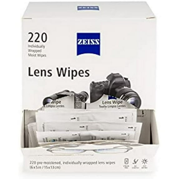 Zeiss Lens Wipes, White, 220 Count