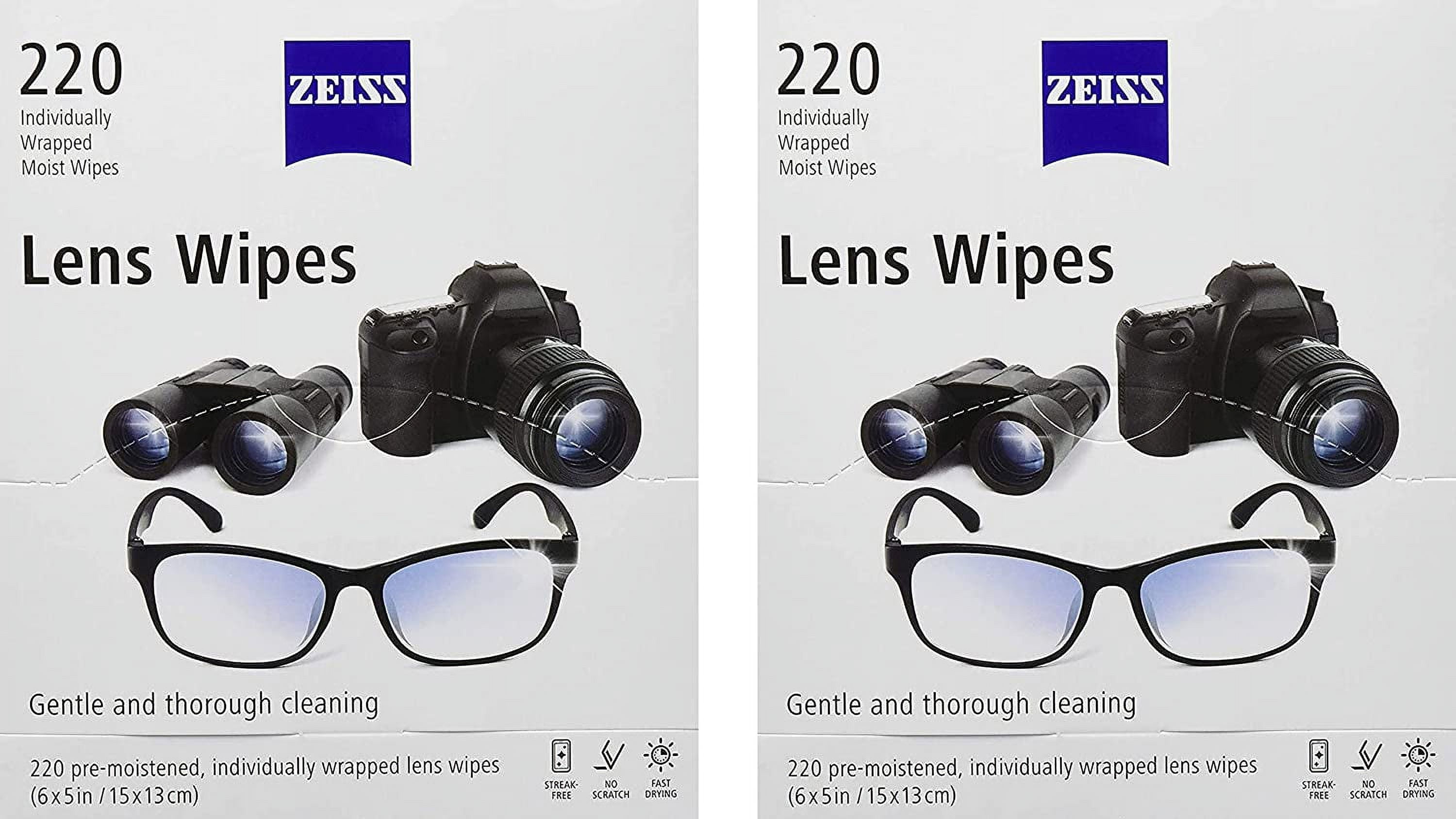 Zeiss PreMoistened Lens Cleaning Wipes, 220 Count (Pack of 2