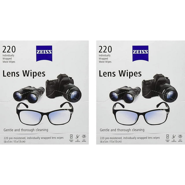 Zeiss PreMoistened Lens Cleaning Wipes, 220 Count (Pack of 2