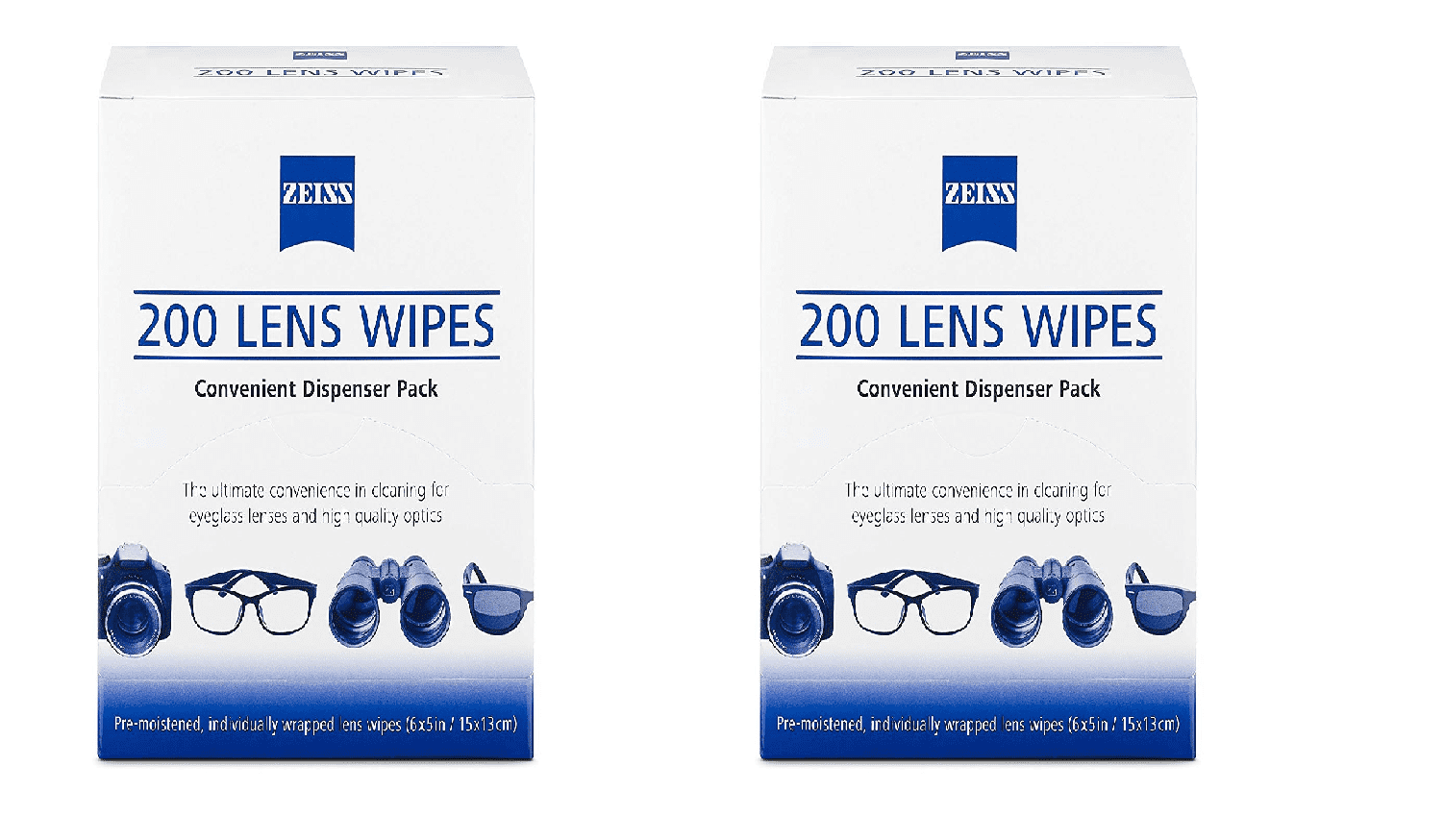 Zeiss PreMoistened Lens Cleaning Wipes, Pack of 200 (2 Pack)