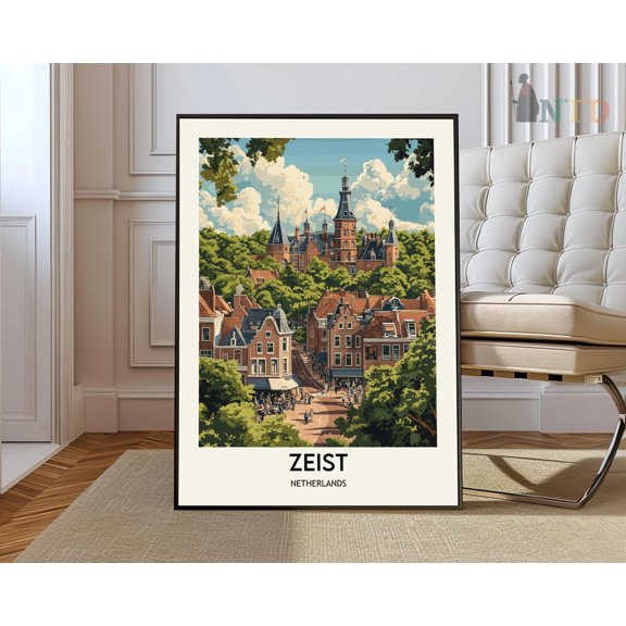 Zeist Netherlands Poster, Utrecht Region Town And Map Decor