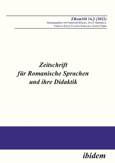 Zeitschrift FÃ¼r Romanische Sprachen Und Zeitschrift fÃ¼r Romanische Sprachen und ihre Didaktik, Book 16.2, (Paperback)