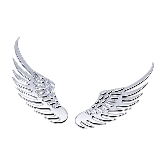 Zeiwohndc 1 Pair Metal Angel Wing Car Stickers Scratch Resistant Decorative Protection