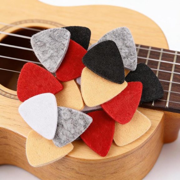 Zeiwohndc 10 Pack Felt Ukulele Picks High Density Felt Texture Professional Guitar Picks