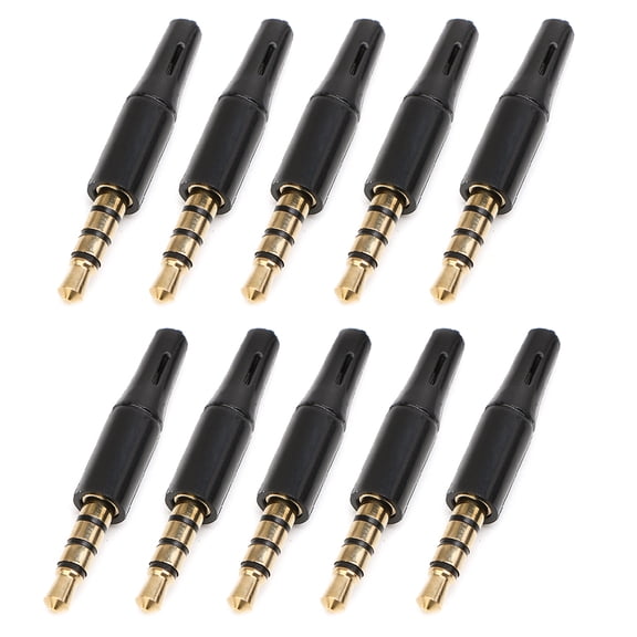 Zeiwohndc 10PCS 3.5mm 4 Pole Stereo Headset Plug Jack Outlet Adaptor Connector