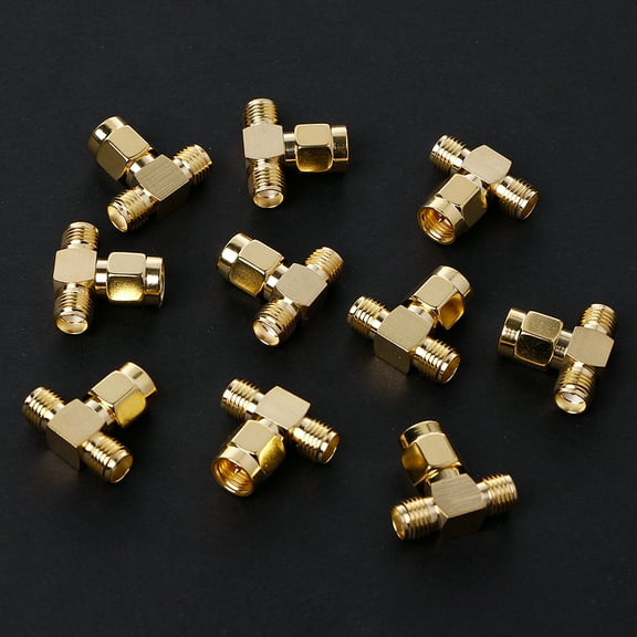 Zeiwohndc 10PCS 3 Way Splitter SMA Male to Two SMA Female Triple for T RF Adapter Connect