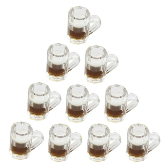 Zeiwohndc 10PCS Miniature Beer Glass Dollhouse Mug Models Fairy Garden Doll House Decor
