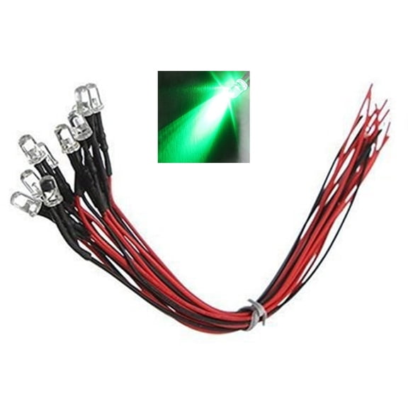 Zeiwohndc 10Pcs Plastic LED Indicator Lamp for Toy Car 5V to 12V LED Diode Light 5mm