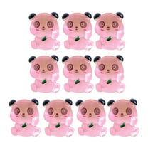 Zeiwohndc 10pcs Mini Luminous Panda Figurine Glowing in the Dark Seated Panda Ornament