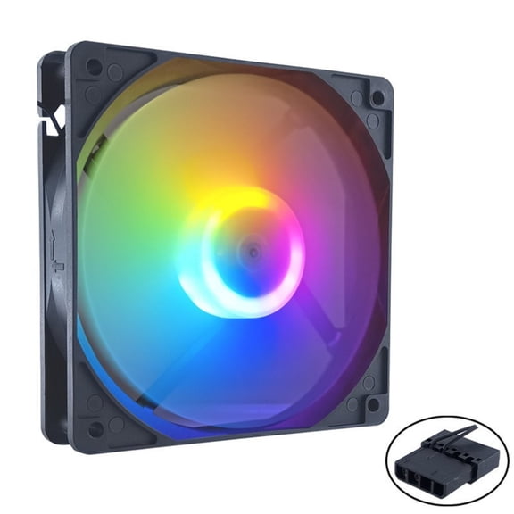 Zeiwohndc 12cm Color LED PC Cooling Fan Quiet 45CFM High Airflow For Computer Case