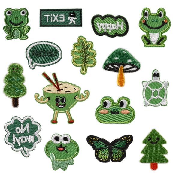 Zeiwohndc 15Pcs Cartoon Animal Iron On Polyester Patches For Kids Clothing Jackets Bag