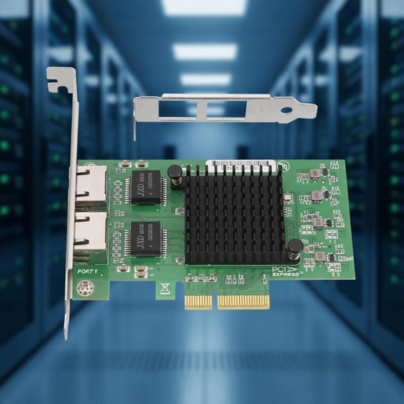 Zeiwohndc 2.5Gbps Ethernet Expansion Card PCIE With Double RJ45 Port 10/100/1000Mbps