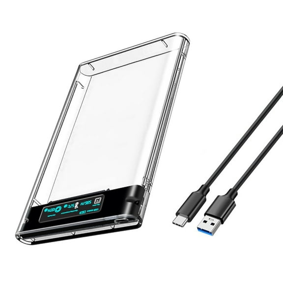 Zeiwohndc 2.5inch Transparently SATA to USB3.0 USB C Hard Drive Case Enclosure