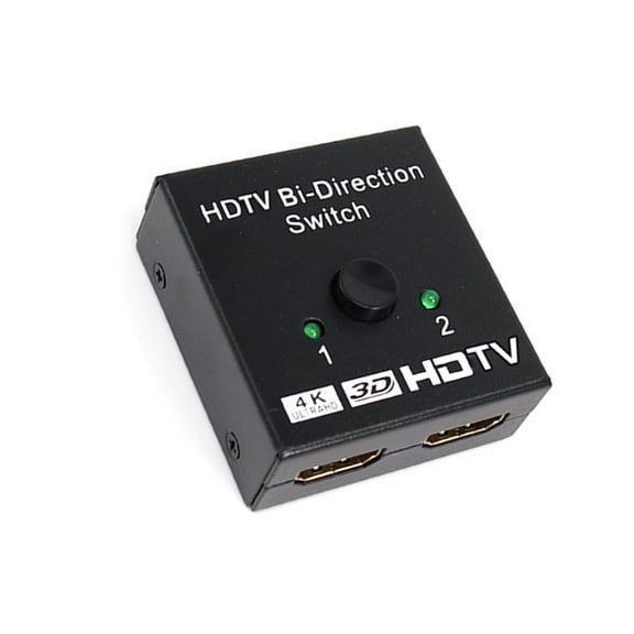 Zeiwohndc 2 Input HDTV Switcher 4K UHD 60Hz Syncs Sound Video for PC Projectors TV