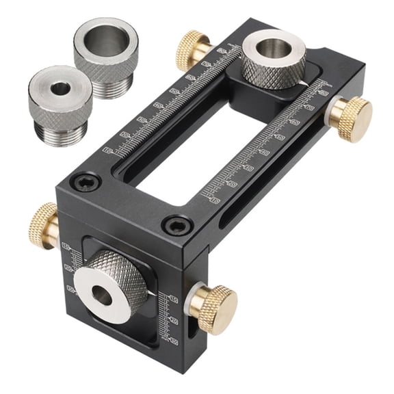 Zeiwohndc 2 in 1 Adjustable Woodworking Drilling Puncher Locator Screw Jig Doweling Jig