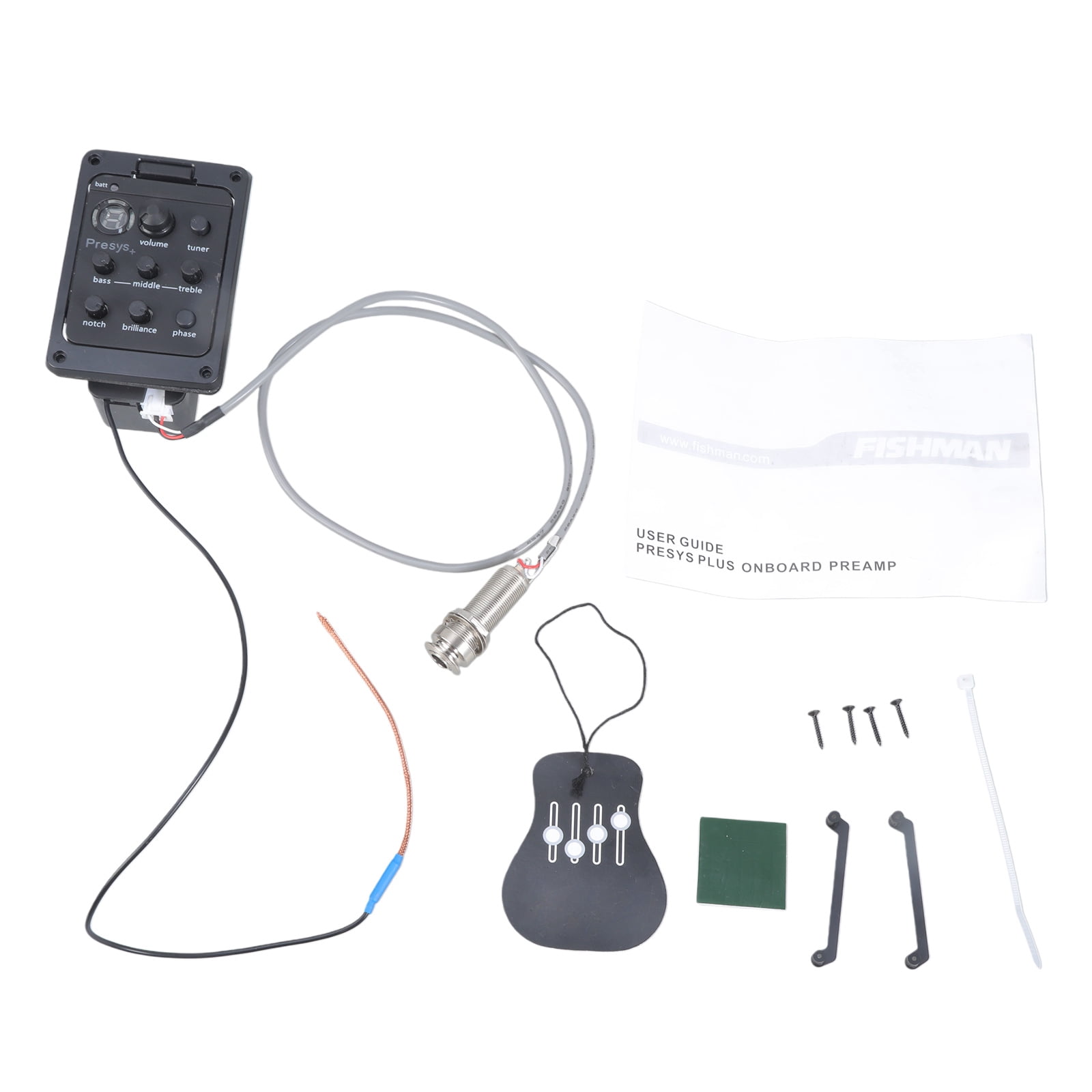 Zeiwohndc 201 Acoustic Guitar EQ Tuner Piezo Pickup 4 Band Guitar Pickup with Tuner
