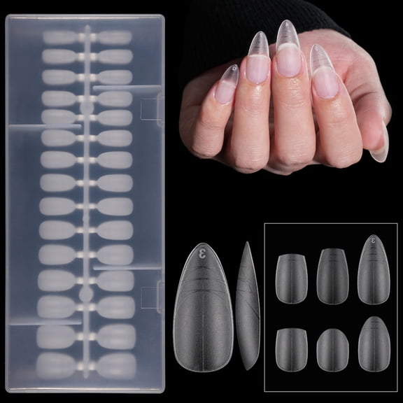 Zeiwohndc 240Pcs Matte Finish False Nail Short Long Design Measurement Scale ABS