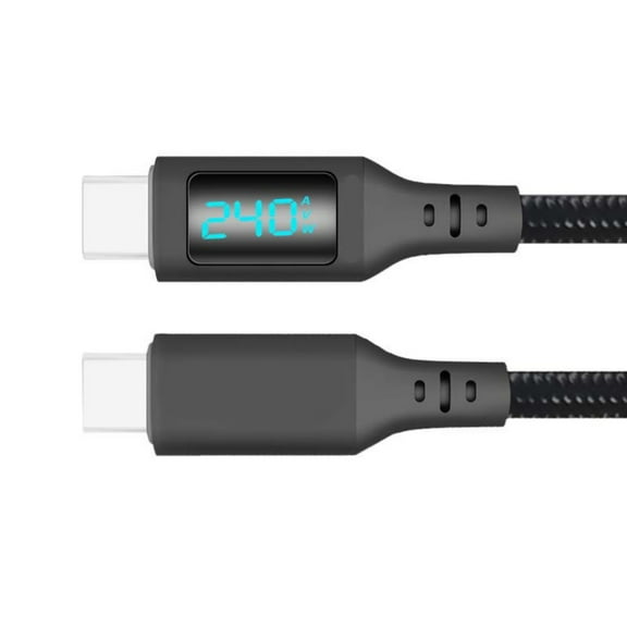 Zeiwohndc 240W Fast Charging Cable USB2.0 Type C Cord 480Mbps Data Transfer LED Display
