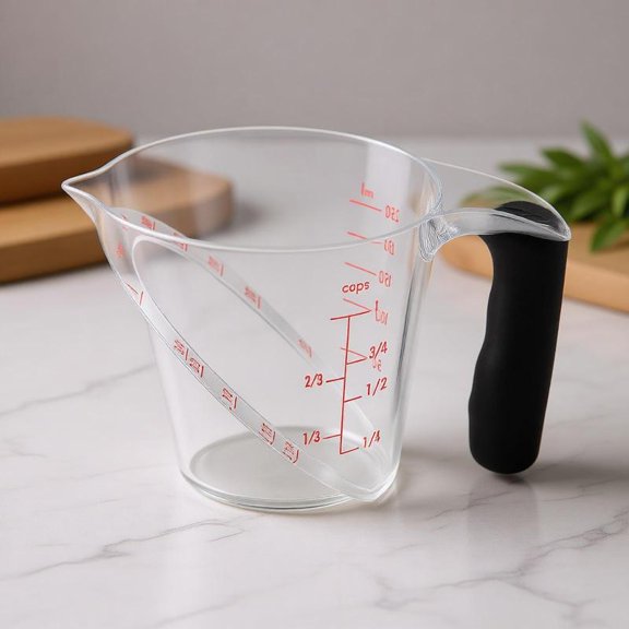 Zeiwohndc 250ML Plastic Transparent Measuring Cup Easy To Read Scale For Liquid and Dry