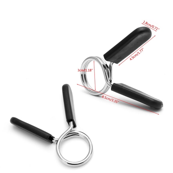 Zeiwohndc 2Pcs Barbell Bar Clamp Spring Collar Clips Gym Weight Dumbbell Lock Lifting