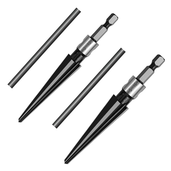 Zeiwohndc 2Pcs Tapered Reamer Drill Deburring Chamfering Expanding Handle Wood Plastic